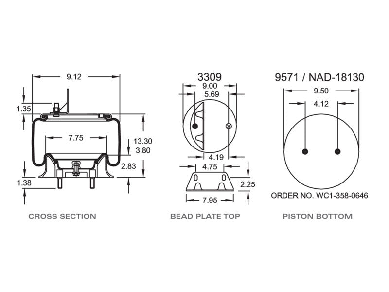 3024 - W01 358 9616 Genuine Firestone Air Spring
